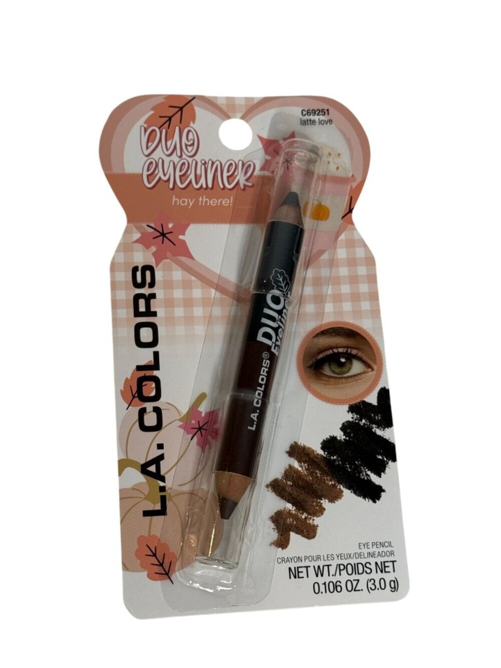 L.A. Colors Latte Love Duo Eyeliner C69251 Brown Black